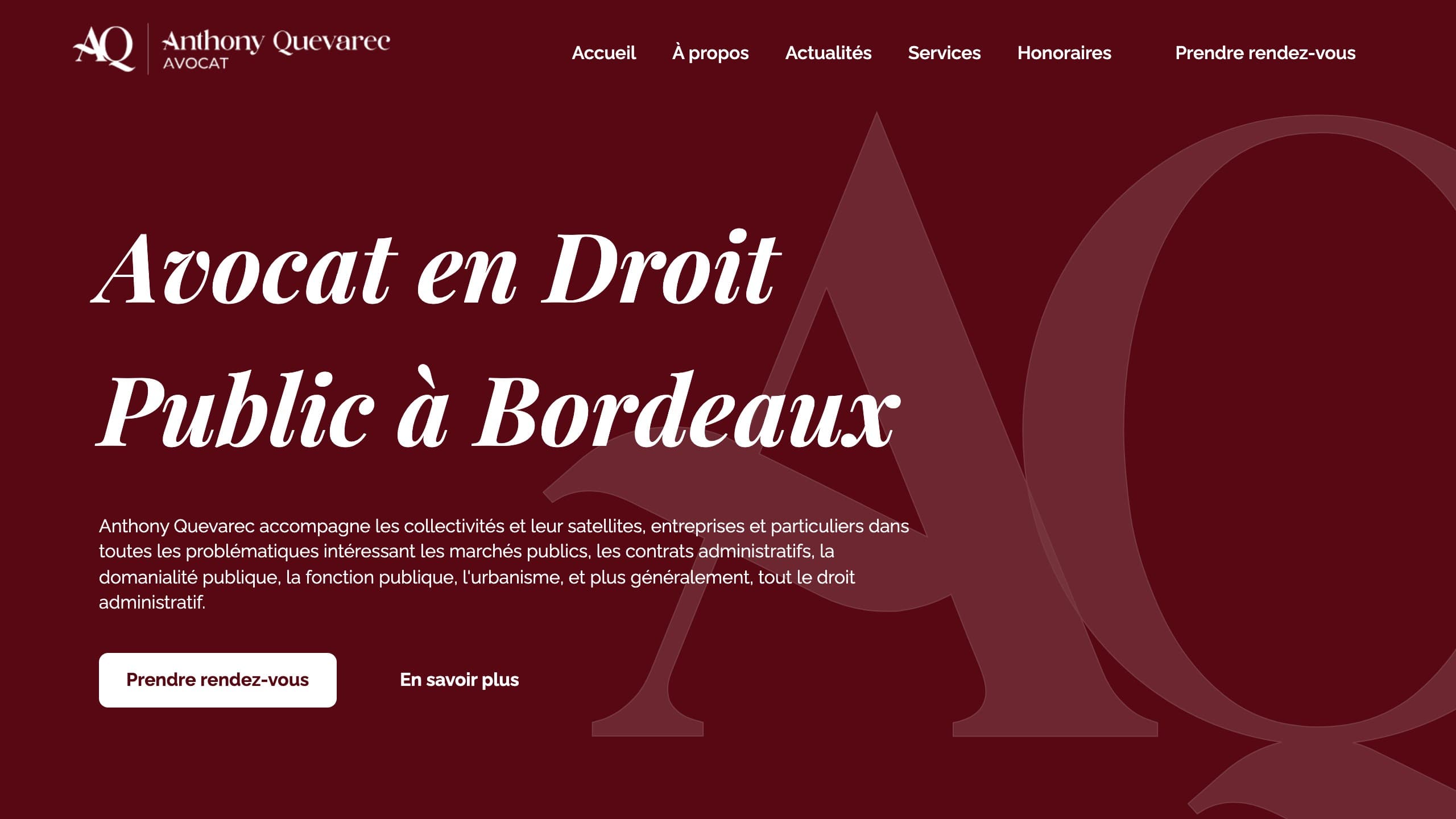 Capture d'écran du projet Anthony Quevarec