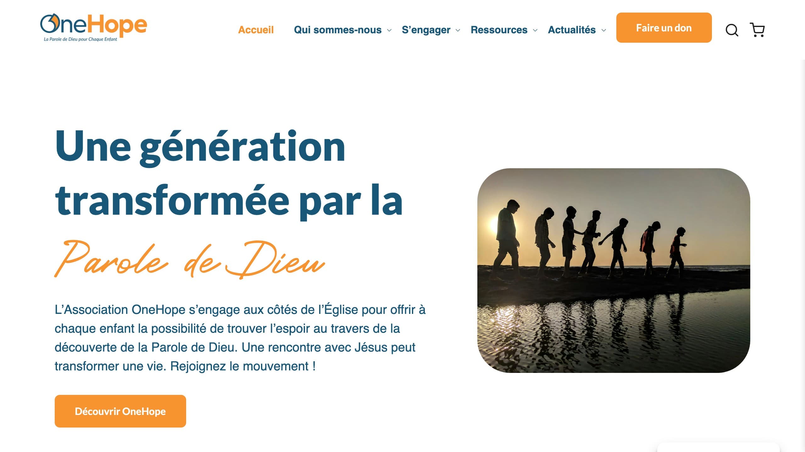 Capture d'écran du projet OneHope France